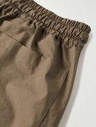 UMIT BENAN B - Wide-Leg Cotton-Poplin Shorts - Brown