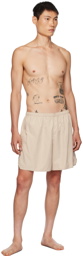 Acne Studios Beige Reflective Swim Shorts