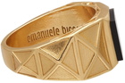 Emanuele Bicocchi SSENSE Exclusive Gold Square Stone Ring