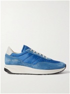 COMMON PROJECTS - Track Classic Leather-Trimmed Suede and Ripstop Sneakers - Blue