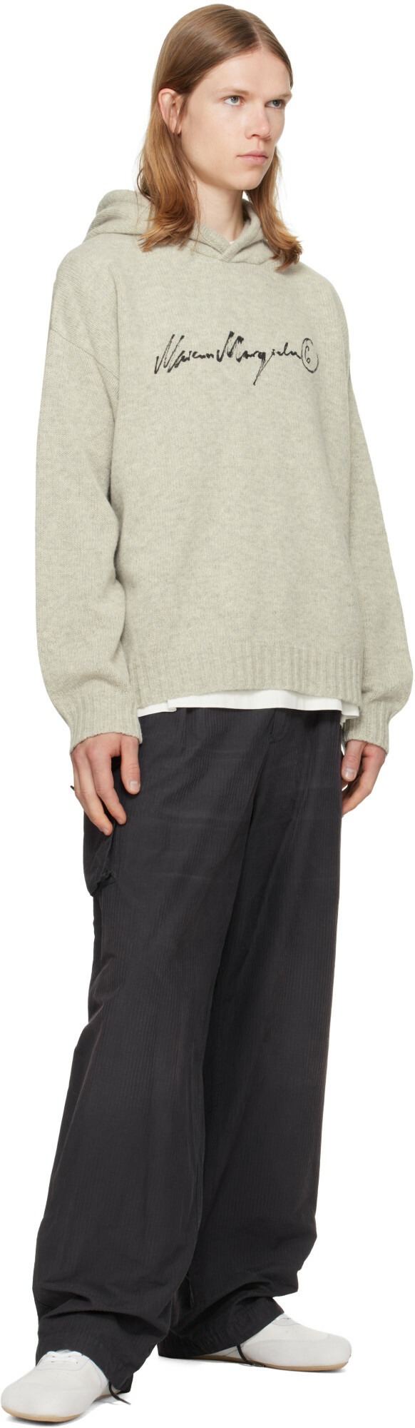 MM6 Maison Margiela Gray Knit Hoodie