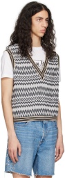 Anna Sui SSENSE Exclusive Black & White Zig Zag Vest