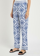 Farm Rio Tropical Printed Linen-blend Pyjama Trousers Navy