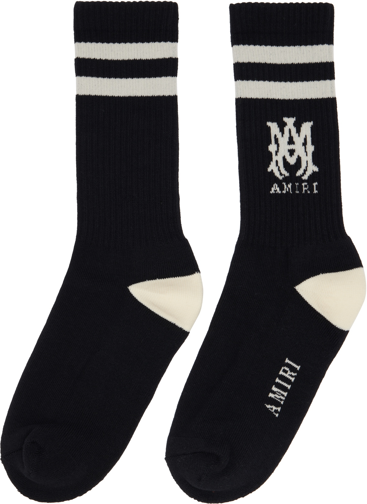 AMIRI Black MA Stripe Socks