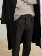Slowear - Tapered Pleated Wool and Cashmere-Blend Suit Trousers - Brown