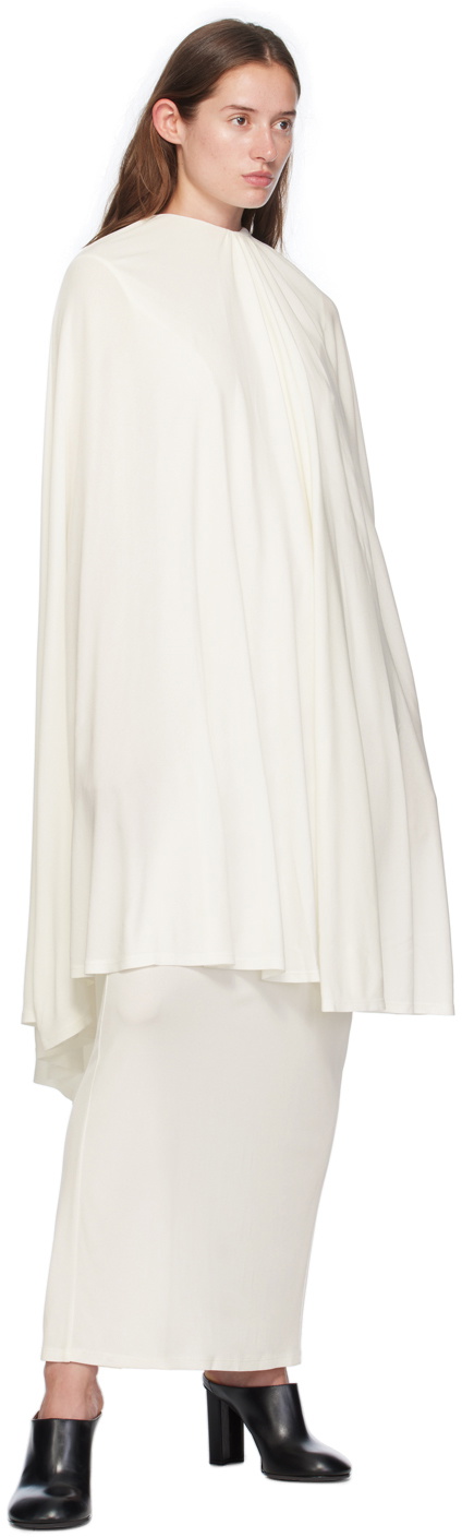 MARIE ADAM-LEENAERDT Off-White Cape-Style Maxi Dress