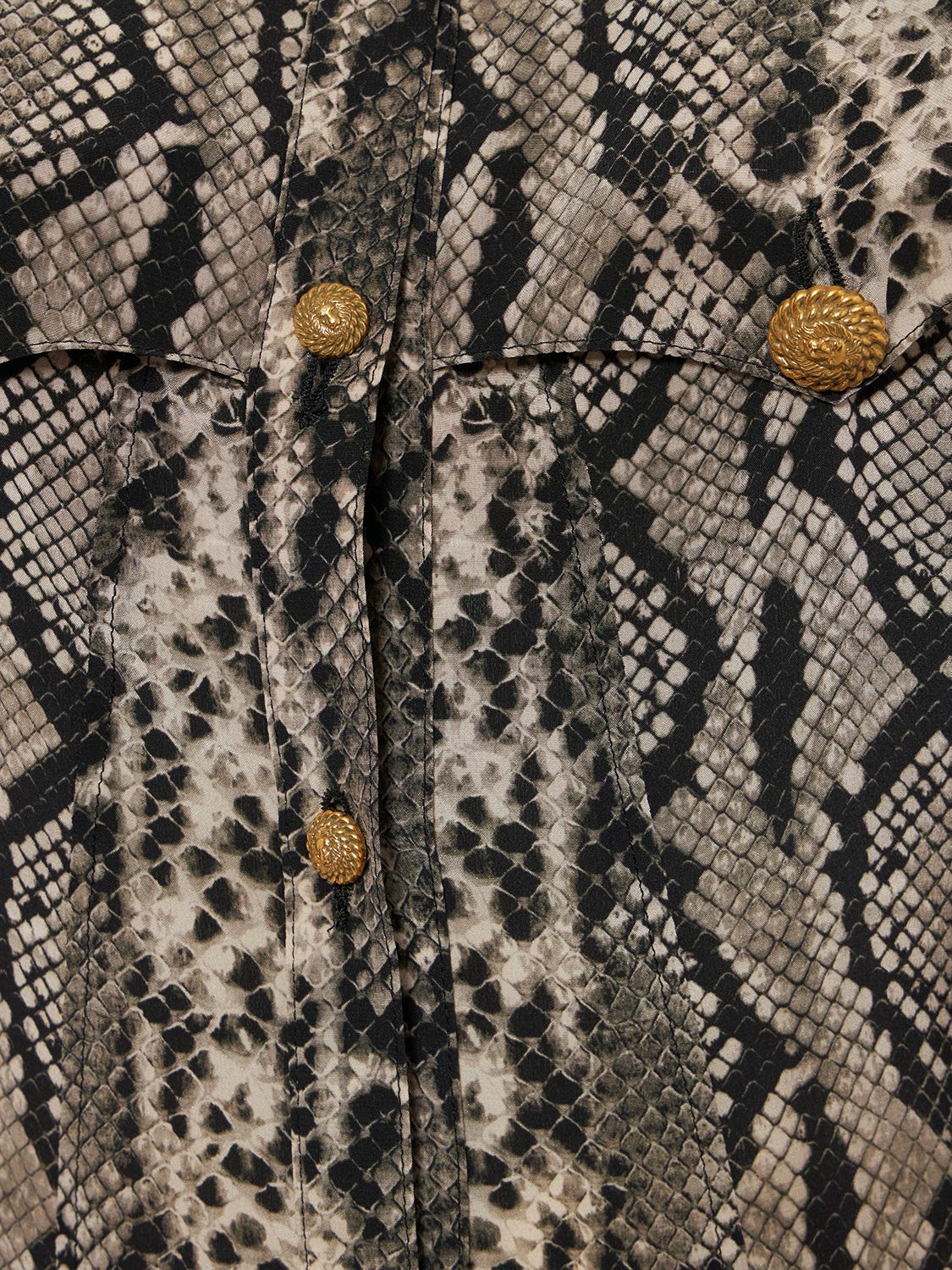 BALMAIN - Python Print Satin Long Dress