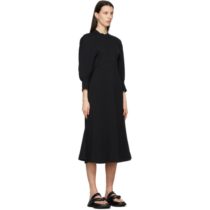 Mame Kurogouchi Black Cotton Classic Midi Dress Mame Kurogouchi