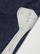 KAPITAL - Okagilly Slim-Fit Crochet-Trimmed Jeans - Blue