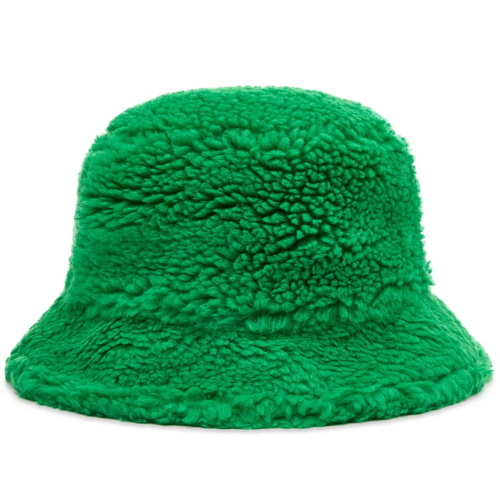 Photo: Stand Studio Women's Wera Faux Teddy Bucket Hat in Bright Green