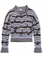 Bottega Veneta - Jacquard-Knitted Cotton Sweater - Blue
