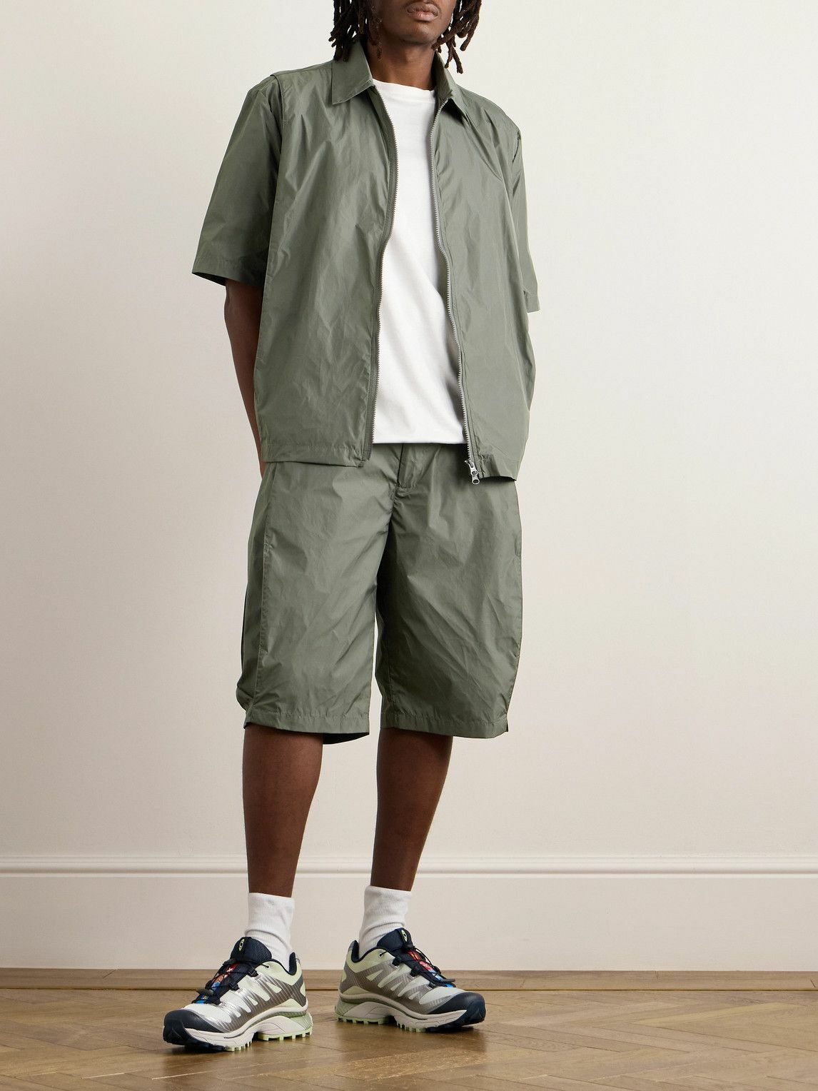 SAIF UD DEEN - Panelled Shell Shirt - Green