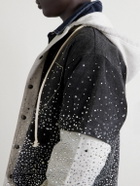 Satoshi Nakamoto - Embellished Layered Cotton Hoodie - Black