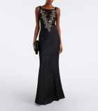 Safiyaa Mela embellished crêpe gown