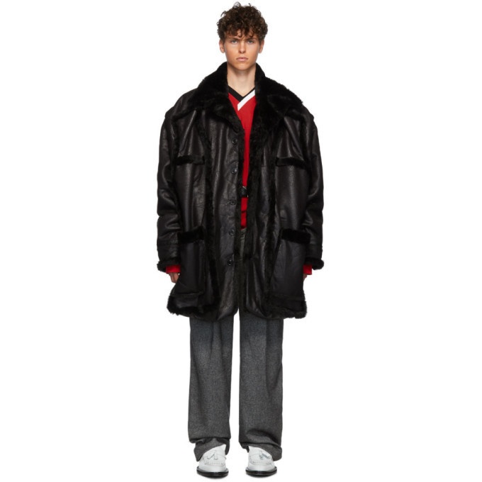 Photo: Y/Project Black Shearling Pop-Up Coat