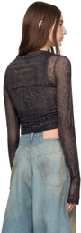 (di)vision Black & Brown Semi-Sheer Cardigan