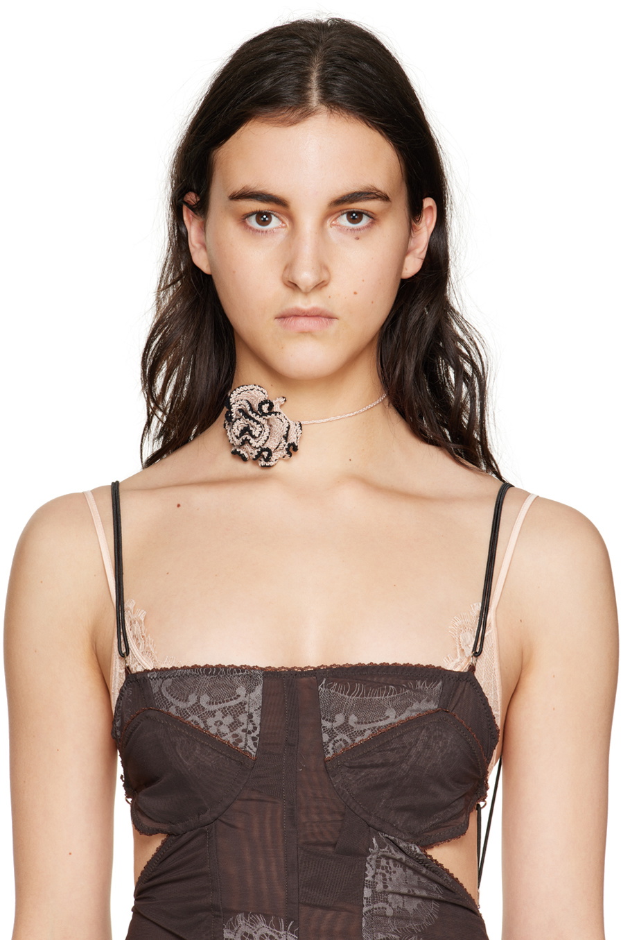 nastyamasha SSENSE Exclusive Beige Knit Choker
