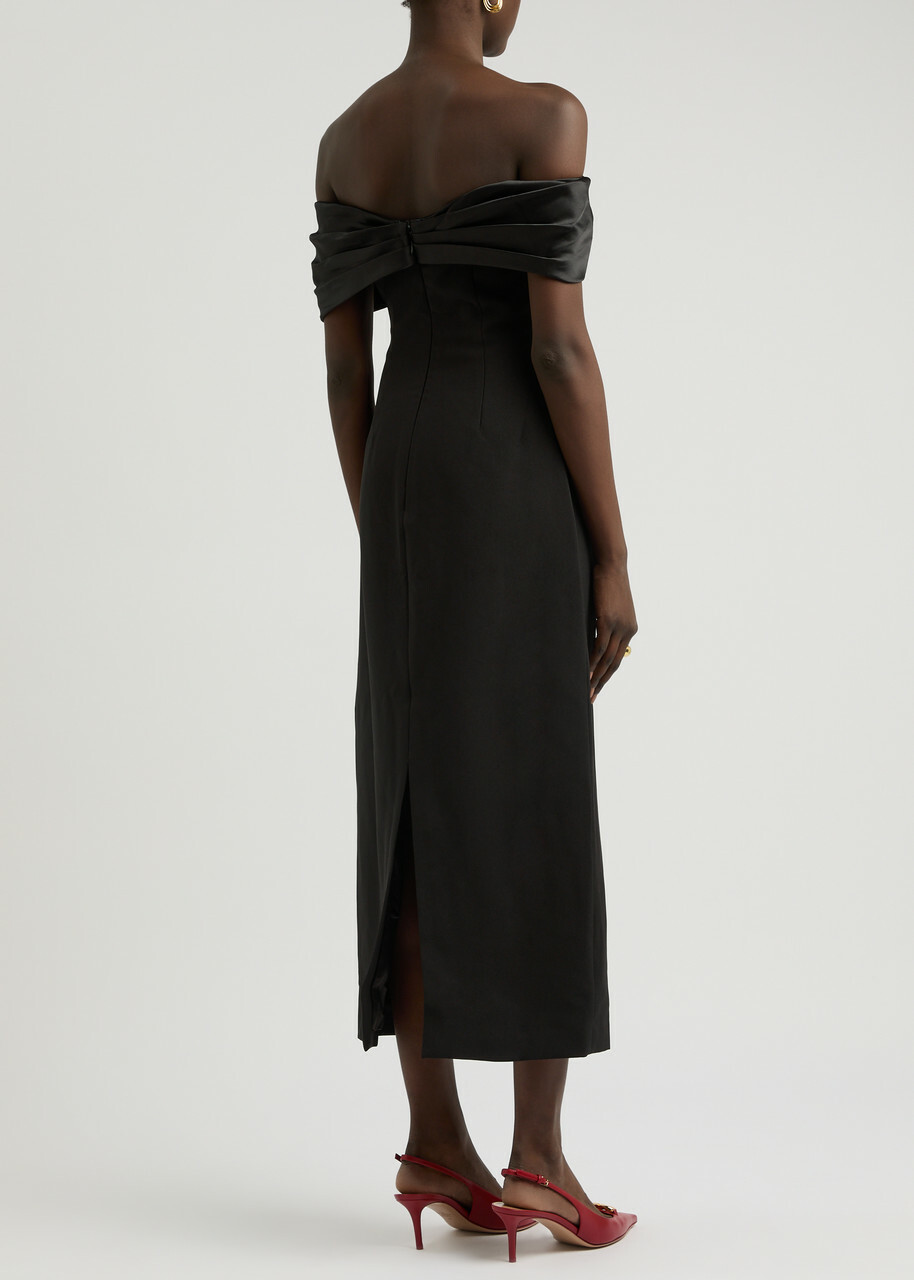 Odd Muse The Ultimate Muse Bow Midi Dress Black
