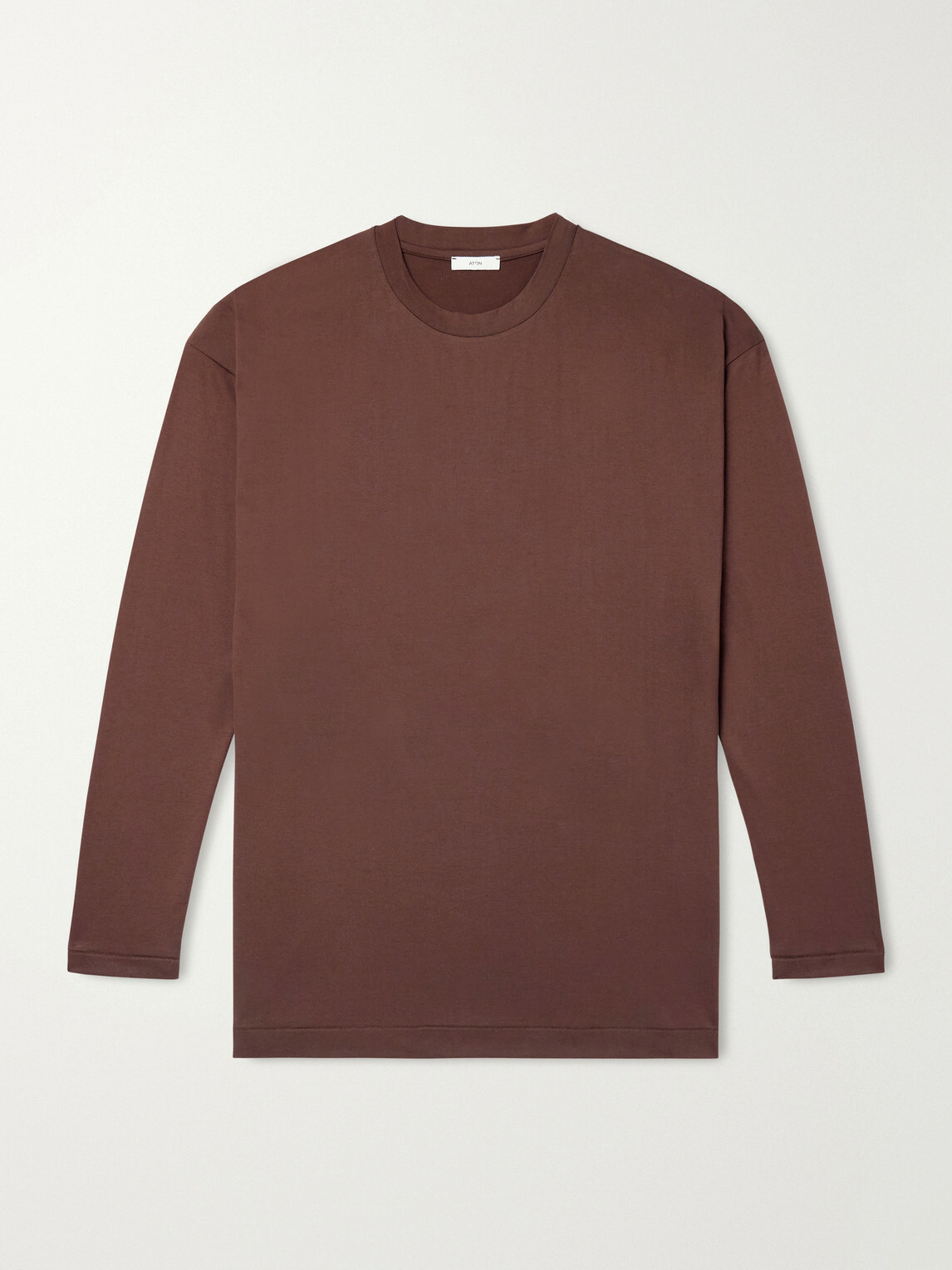 ATON - Cotton-Jersey T-Shirt - Brown