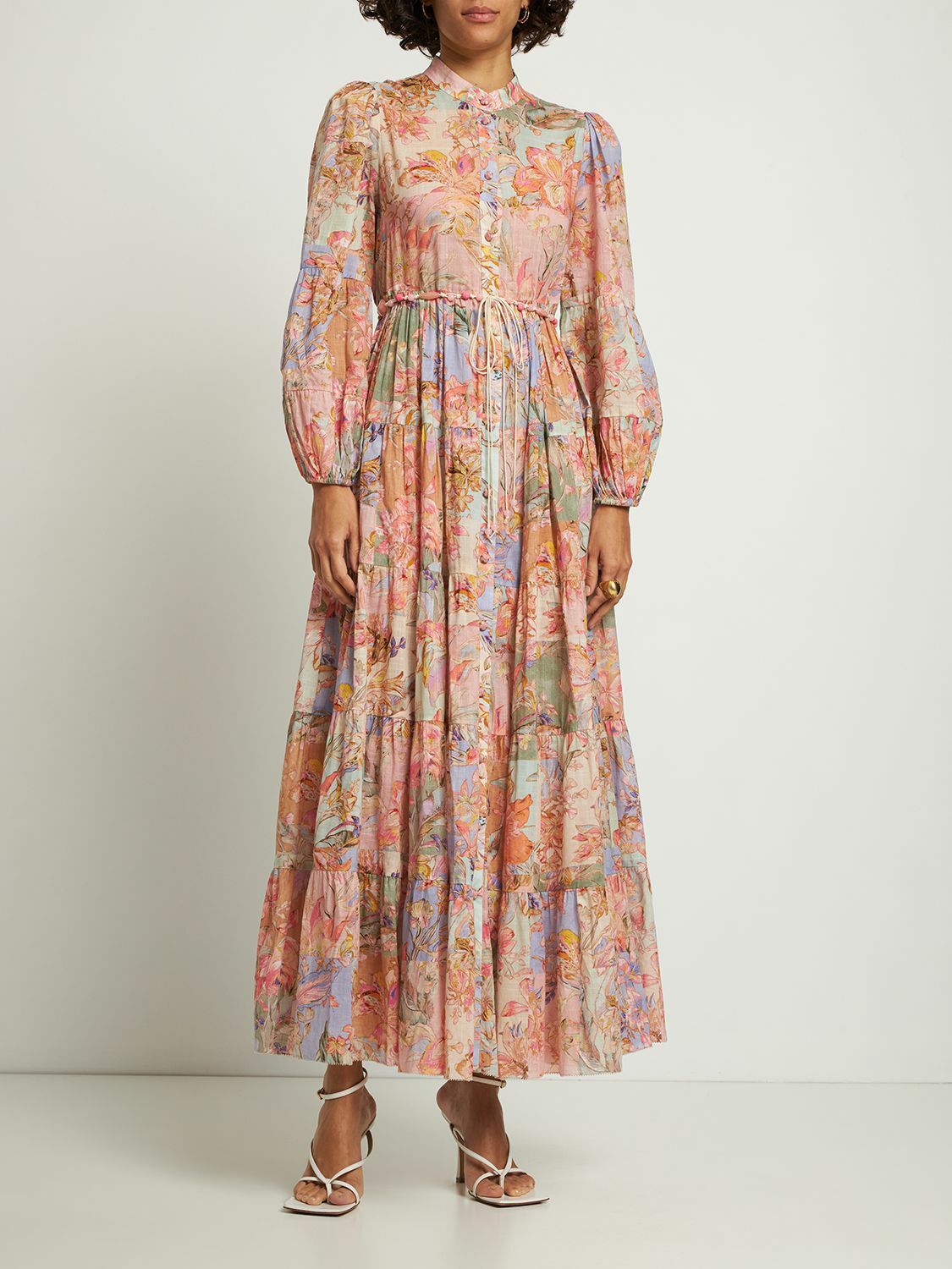 【ZIMMERMANN】エデン ハンカチーフ ミディスカート ZIMMERMANN Zimmermann Eden Floral-print Tiered Chiffon Midi Dress Multi