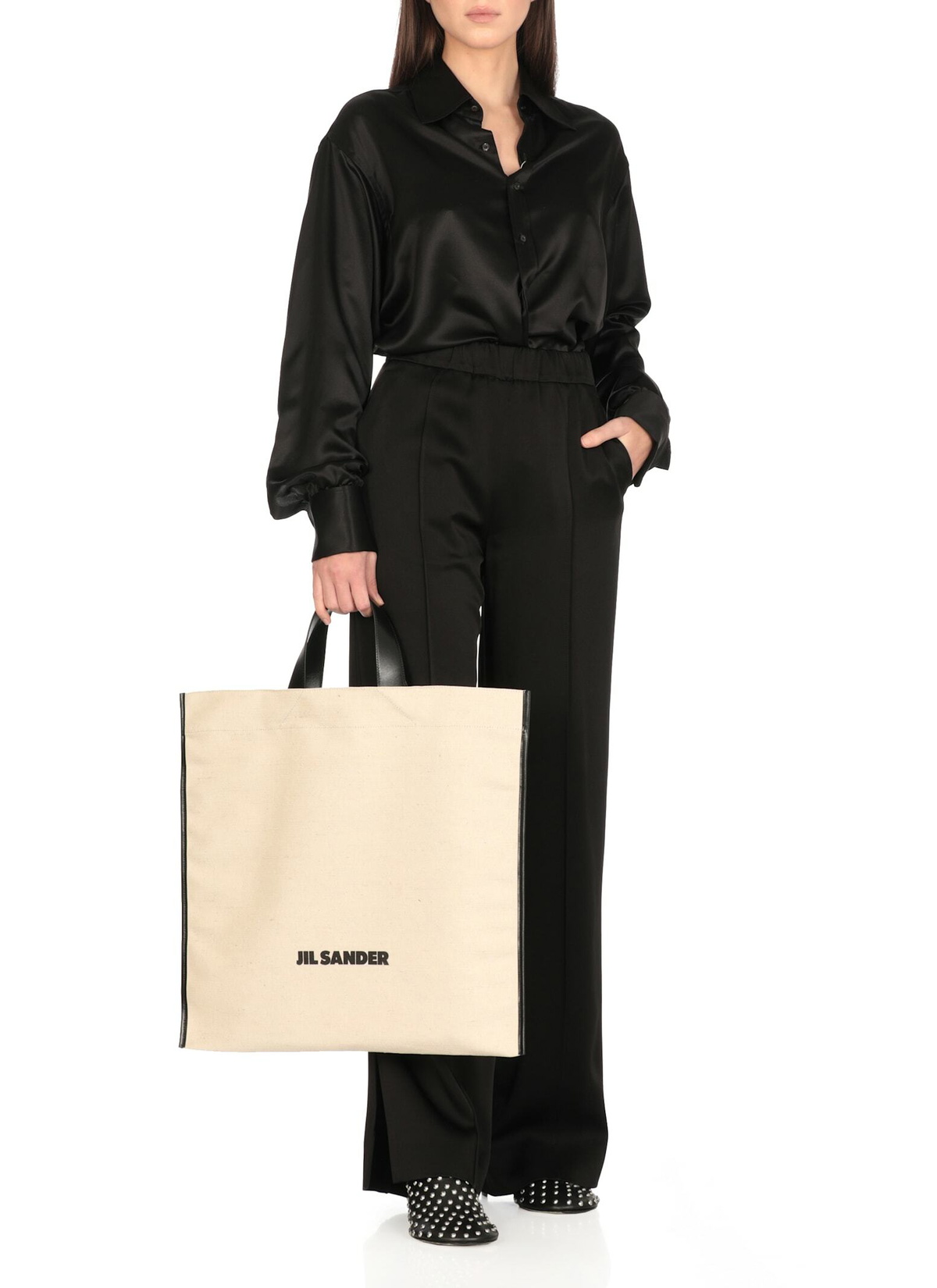 トートバッグ Jil Sander 'Border Book Tote Square' shopping bag Jil Sander border Book Tote Square Shopping Bag Jil Sander
