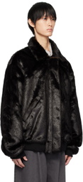 The Frankie Shop Black Scott Faux-Fur Bomber Jacket
