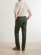 Sunspel - Tapered Cotton and Linen-Blend Trousers - Green