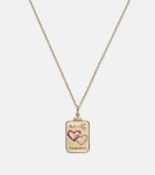 Sydney Evan The Lovers Tarot Card 14kt gold necklace with rubies and diamonds
