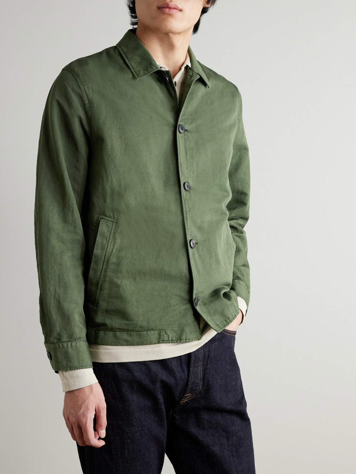 Sunspel - Cotton and Linen-Blend Jacket - Green