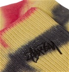 Stüssy - Tie-Dyed Ribbed Cotton-Blend Socks - Yellow