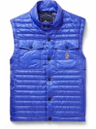 Moncler Grenoble - Ollon Logo-Appliquéd Quilted Glossed-Shell Down Gilet - Blue