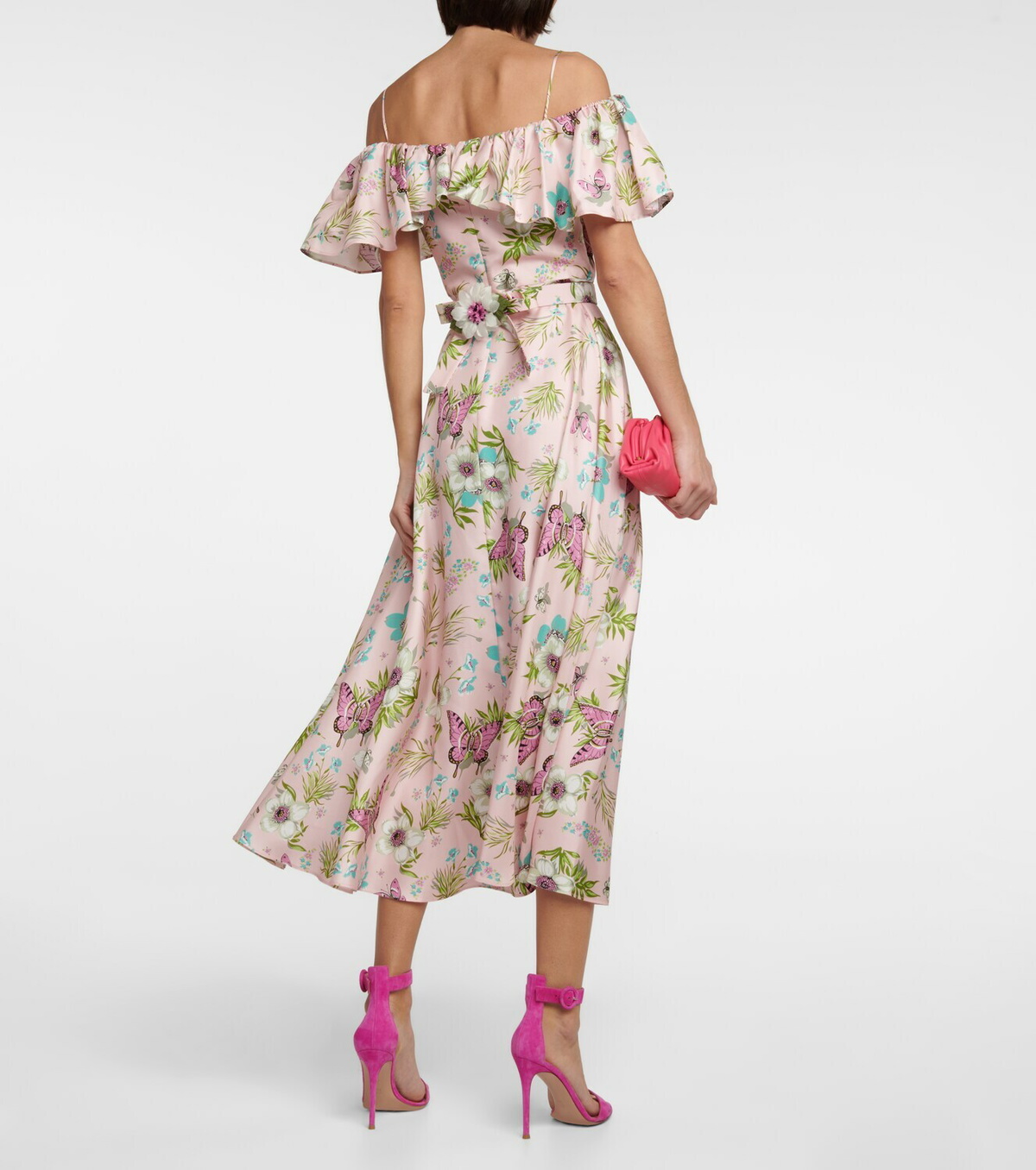 Rodarte - Floral silk twill midi dress Rodarte