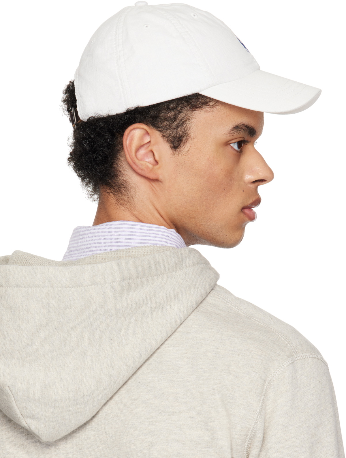 Polo Ralph Lauren White Cotton Linen Cap Polo Ralph Lauren