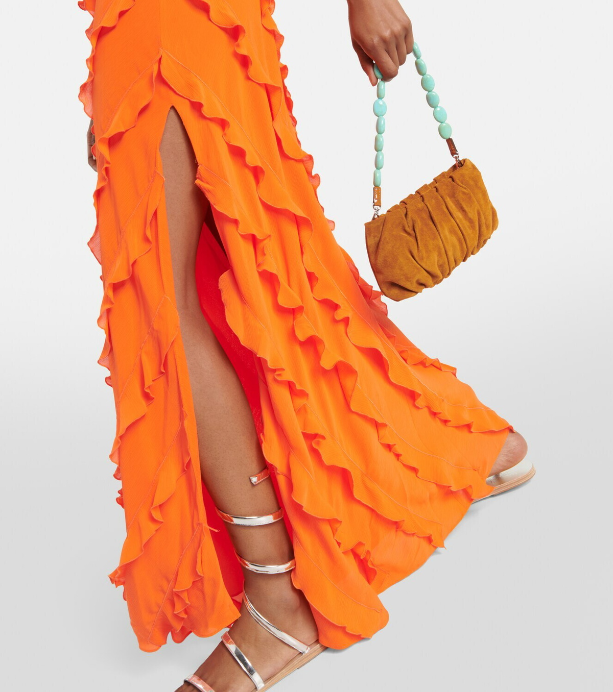 Staud Ruffle-trimmed crêpe maxi dress Staud