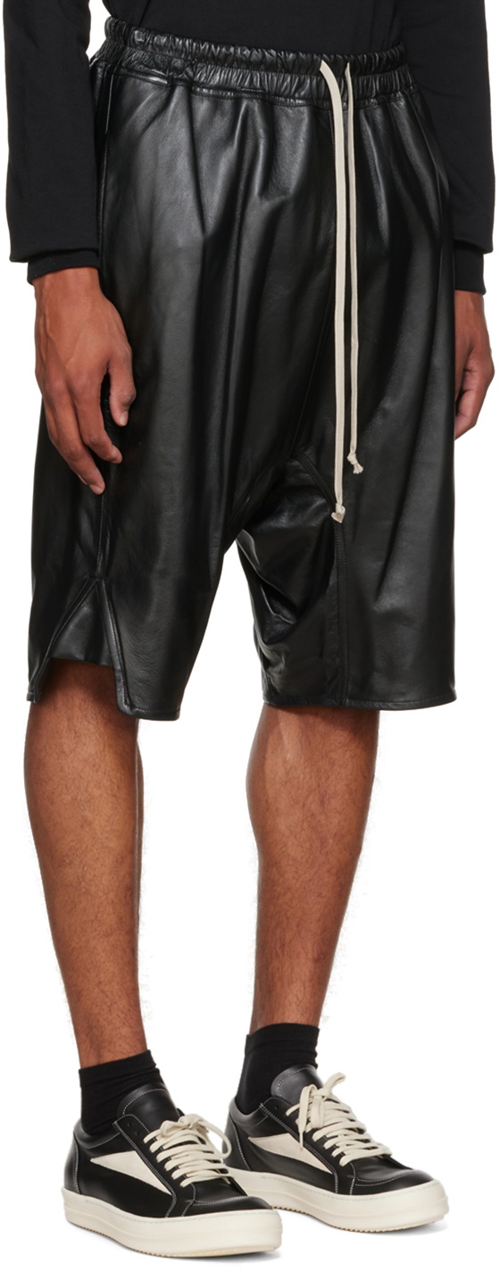 Rick Owens Black Strobe Basket Swingers Shorts Rick Owens