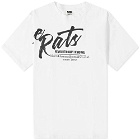 Rats Men's Script Big Logo T-Shirt in White