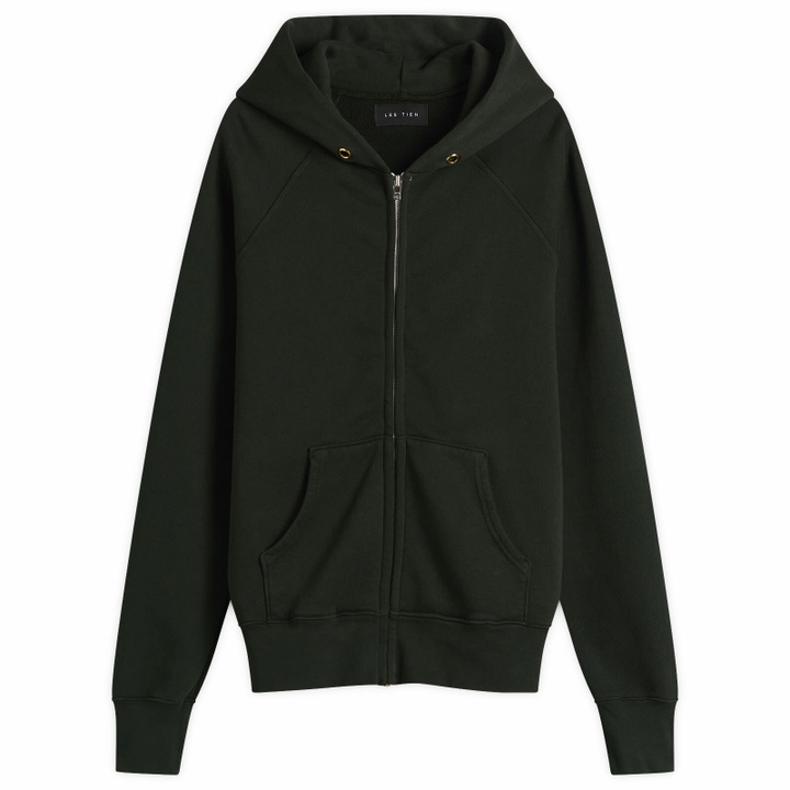 Photo: Les Tien Men's Heavyweight Raglan Zip Hoodie in Pine