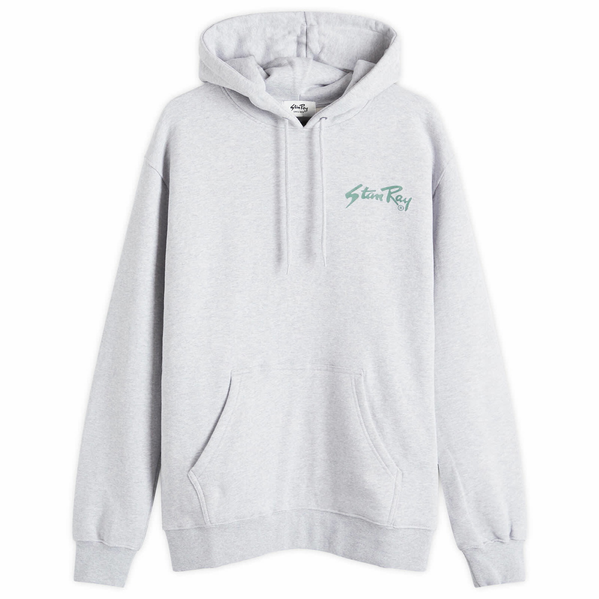 Stan Ray Men's OG Logo Hoodie in Grey Marl/Green