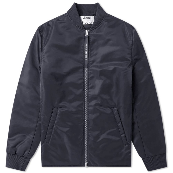 Photo: Acne Studios Nylon Bomber Jacket Midnight Blue