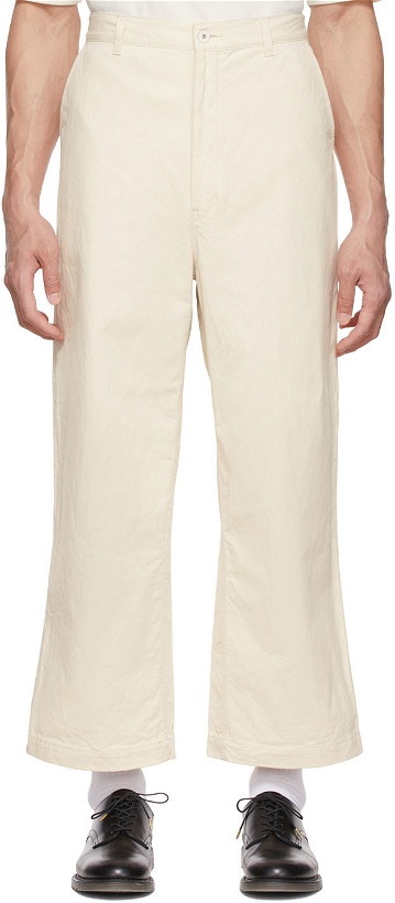 Photo: Comme des Garçons Homme Off-White Cotton Trousers