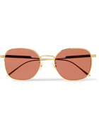 Bottega Veneta - Square-Frame Gold-Tone Sunglasses