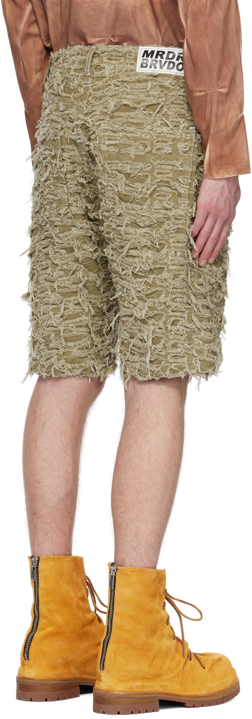 Who Decides War by MRDR BRVDO Taupe Husk Shorts