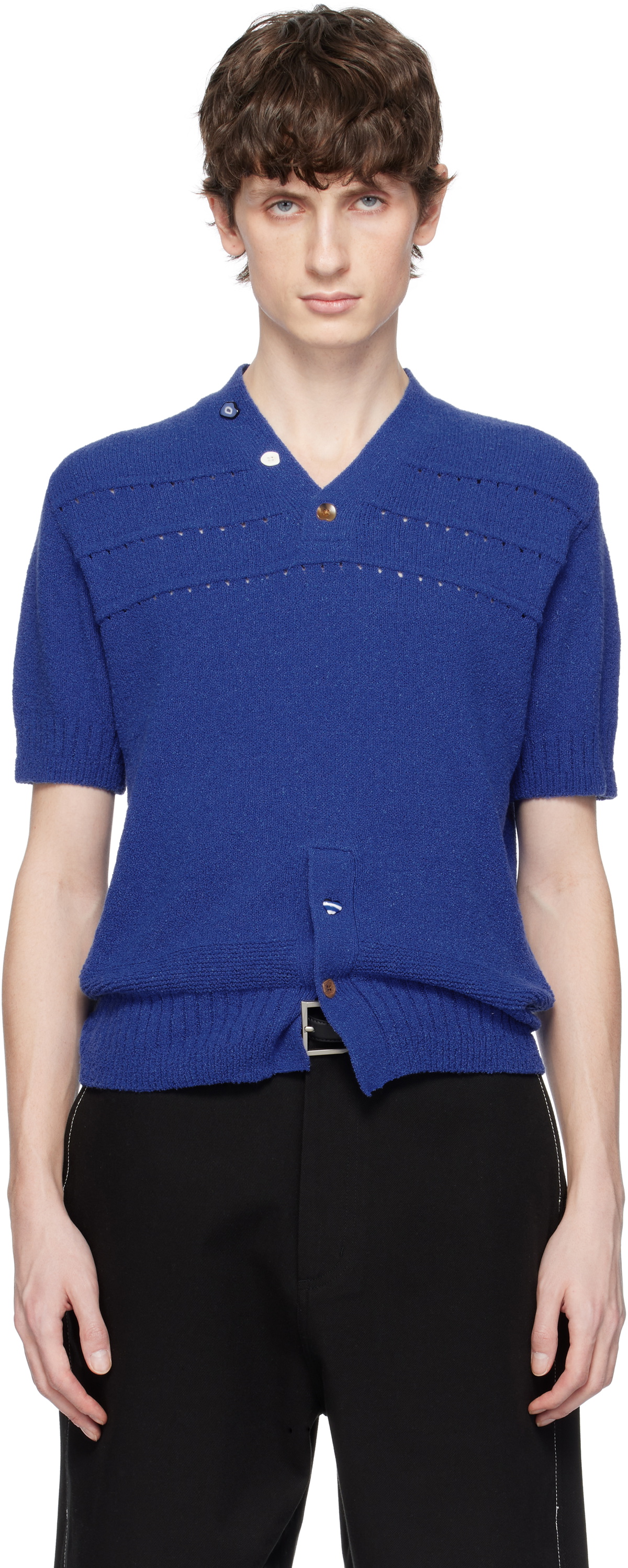 【 ADERERROR 】★Tenit jumper ADER error White & Blue Tenit Sweater ADER error
