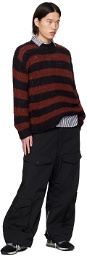 Junya Watanabe Brown & Black Striped Sweater