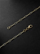 Foundrae - Super Fine Clip Slide Chain and Mini Four Heart Clover Gold Diamond Pendant Necklace