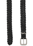 Saint Laurent Braided Leather Belt Black