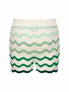 CASABLANCA - Gradient Wave Crochet Cotton Shorts