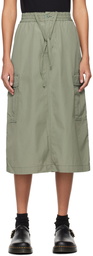 Carhartt Work In Progress Green Jet Cargo Midi Skirt