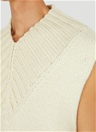 V-Neck Sleeveless Sweater in White