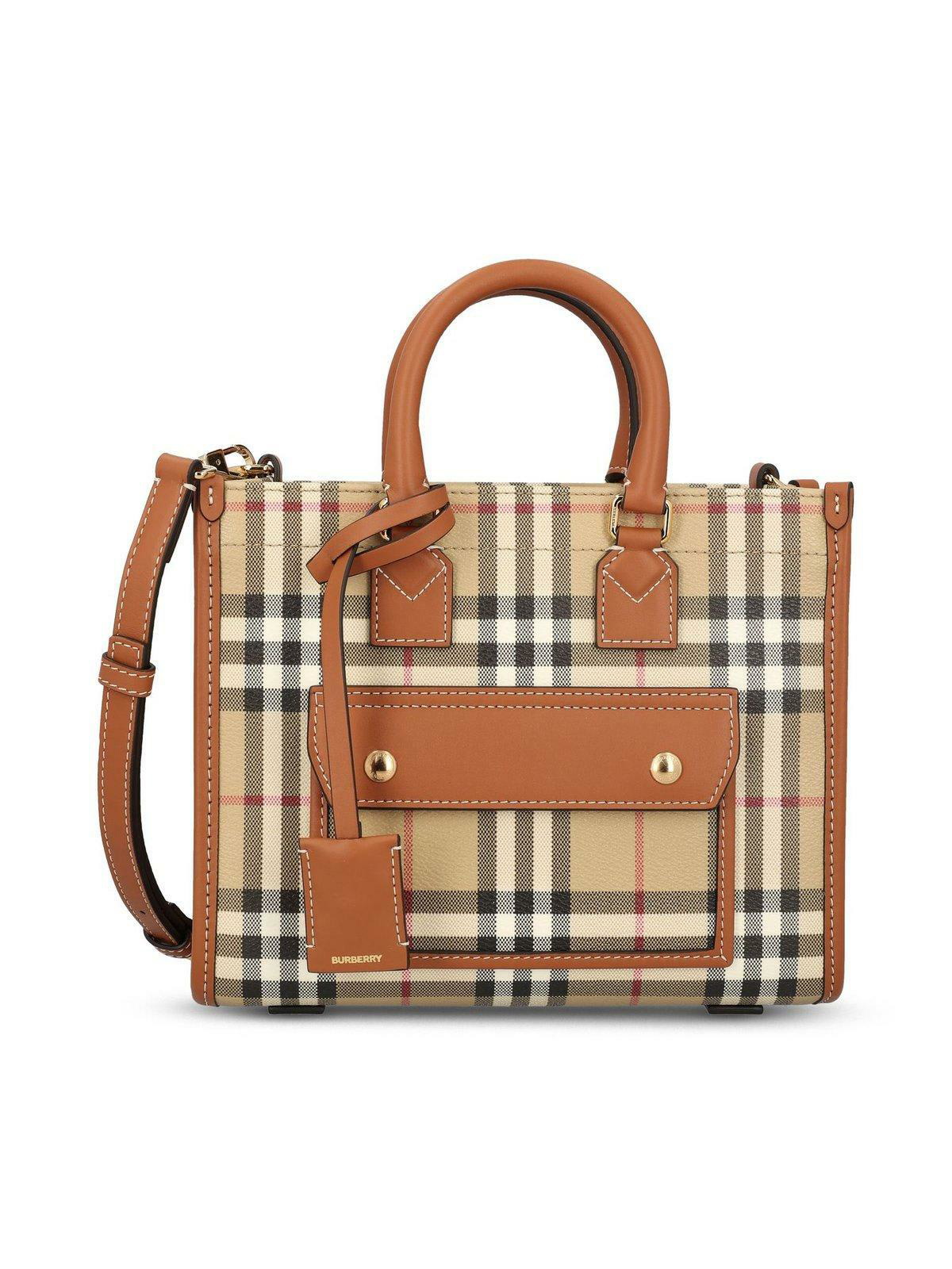 【BURBERRY】MINI FREYA TOTE BAG Mini Freya Tote in Dark birch brown - Women | Burberry® Official